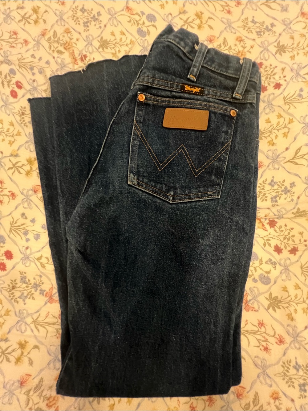 Wrangler Navy Blue Denim Jeans with Label Detail